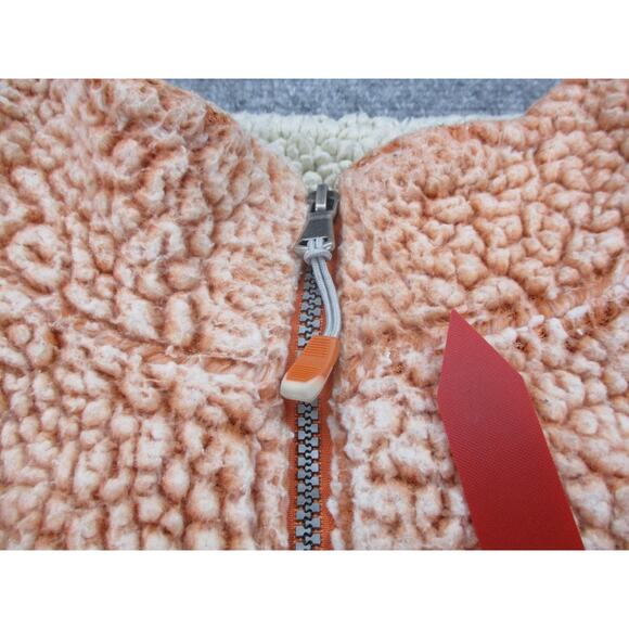 Scully Pullover Womens Medium Orange Sherpa Fleece Quarter Zip Raglan Cozy Teddy - Picture 15 of 16